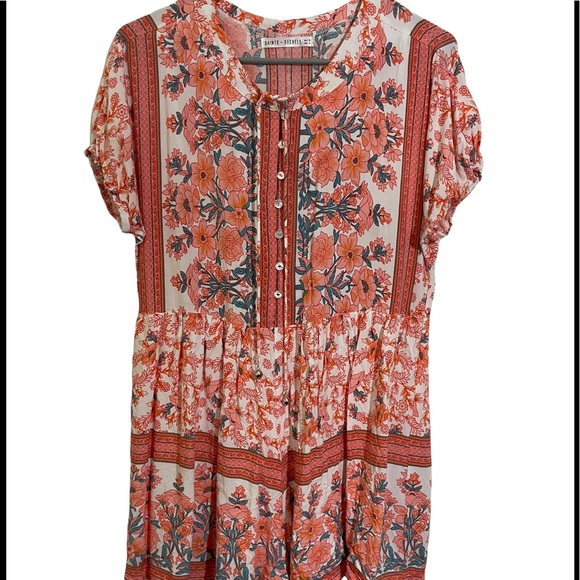 Saints +secrets romper floral half button front. Rayon size us 4 Small. - Picture 1 of 11